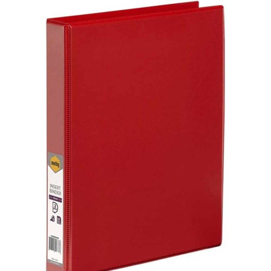 Telephones & Accessories | Marbig Marbig Clearview Insert Binder A4 2D Ring 25Mm Red