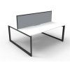 Office Furniture | RapidLine Rapidline Deluxe Infinity Desk Loop Leg Double Sided + Screen 2 Person 1800Mmw White/Black