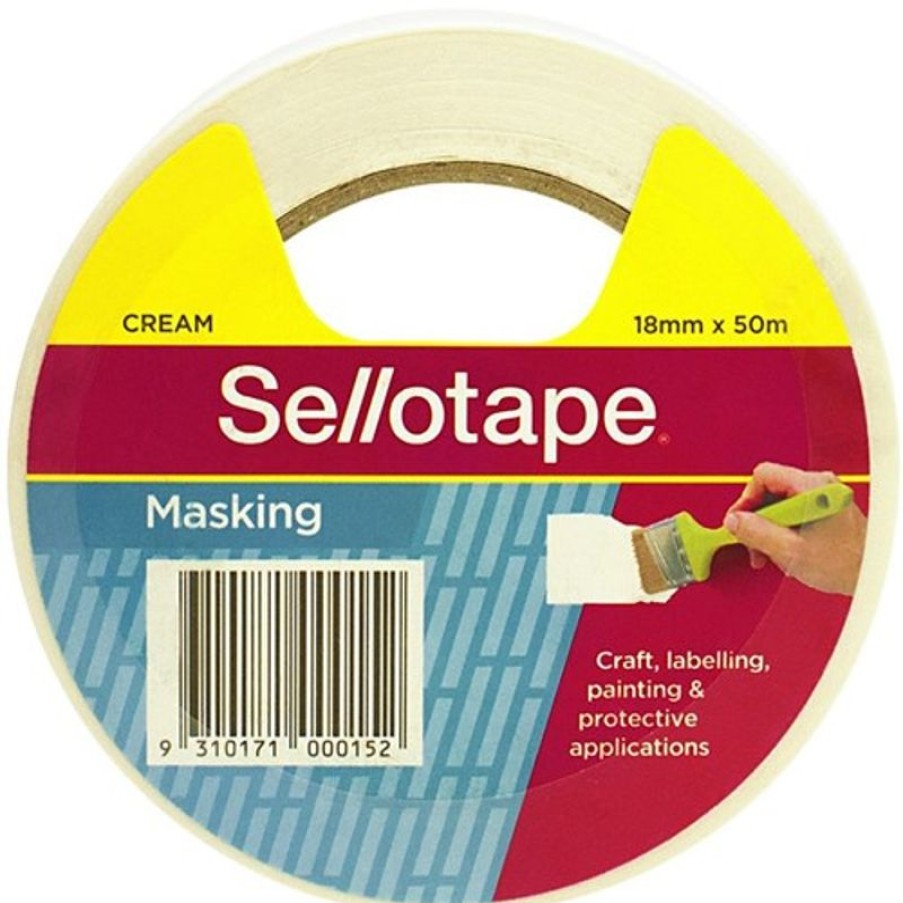 Tapes & Adhesives | Sellotape Sellotape Masking Tape 18Mmx50M Beige