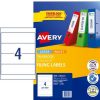 Telephones & Accessories | Avery Avery Filing Laser & Inkjet Labels White L7171 200X60Mm 4Up 100 Labels 25 Sheets