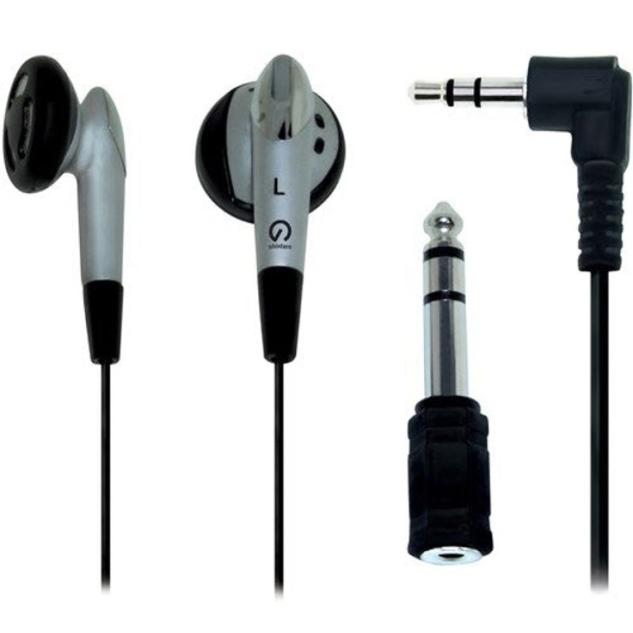 Telephones & Accessories | Shintaro Shintaro Stereo Earphone Kit With 3.5Mm & 6.5Mm Jack Black