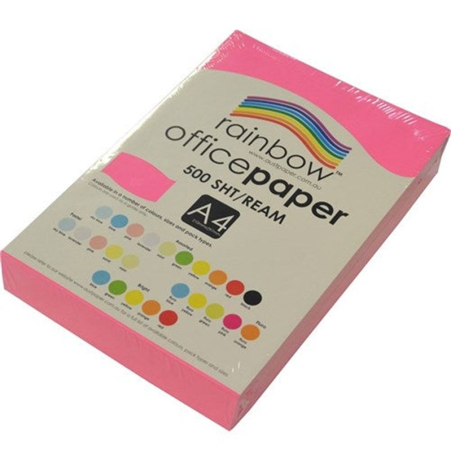 Telephones & Accessories | Rainbow Rainbow Office Copy Paper A4 75Gsm Fluoro Pink Ream Of 500