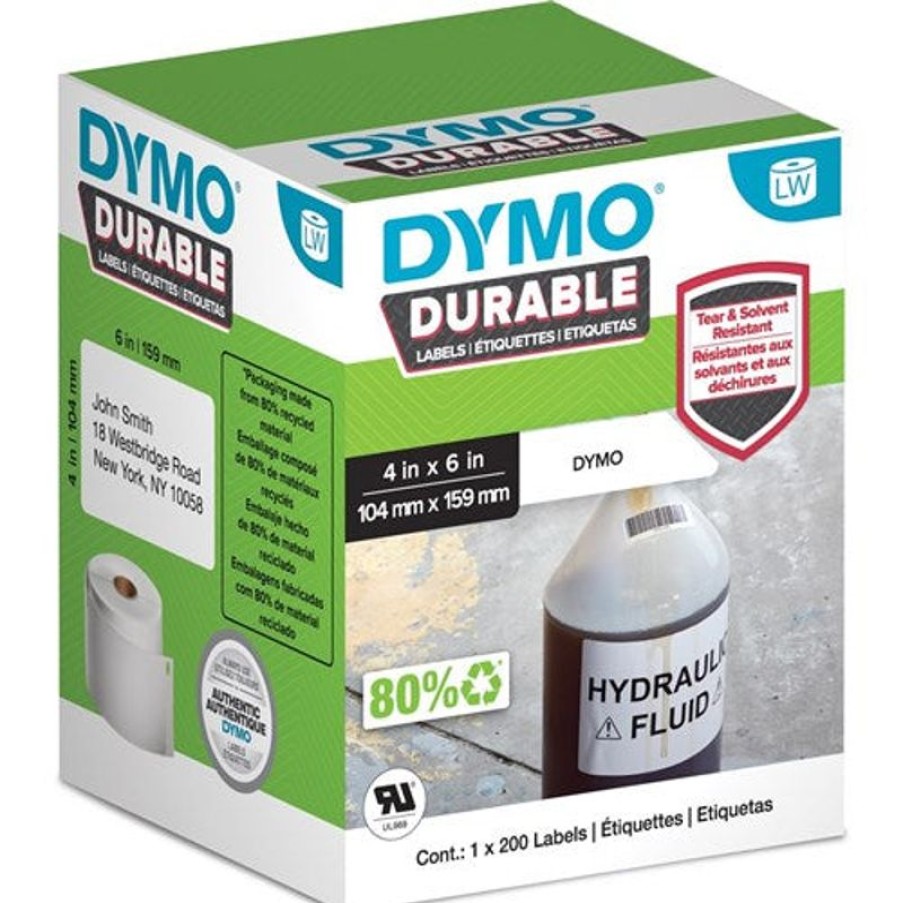 Labelling Machines & Accessories | Dymo Dymo Labelwriter Durable Industrial Labels 104Mm X 159Mm 200 Labels White