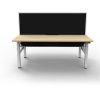 Office Furniture | RapidLine Rapidline Boost+ Back To Back Workstation + Screen 2 Person 1200Mmw Oak/White