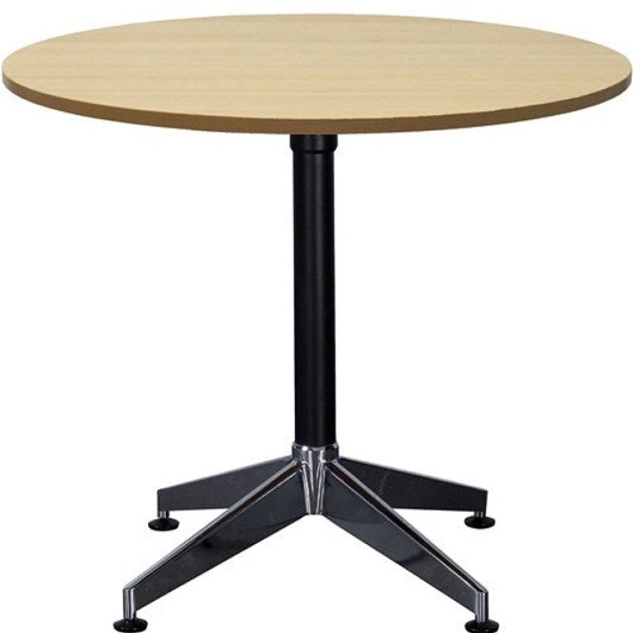 Office Furniture | RapidLine Rapidline Typhoon Round Table 1200D X 730Mmh Oak Top Black Base