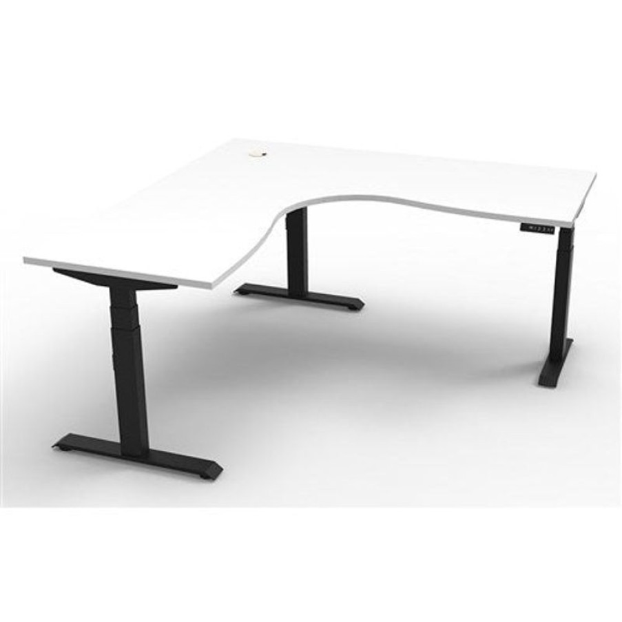 Office Furniture | RapidLine Rapidline Boost+ Corner Workstation 1500/1500W X 750D X 1270Mmh White / Black