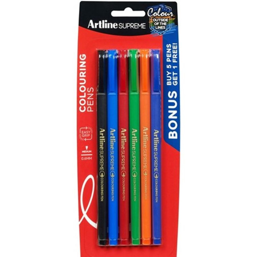 Telephones & Accessories | Artline Artline Supreme Fineliner Pen 0.6Mm Assorted Pack Of 6