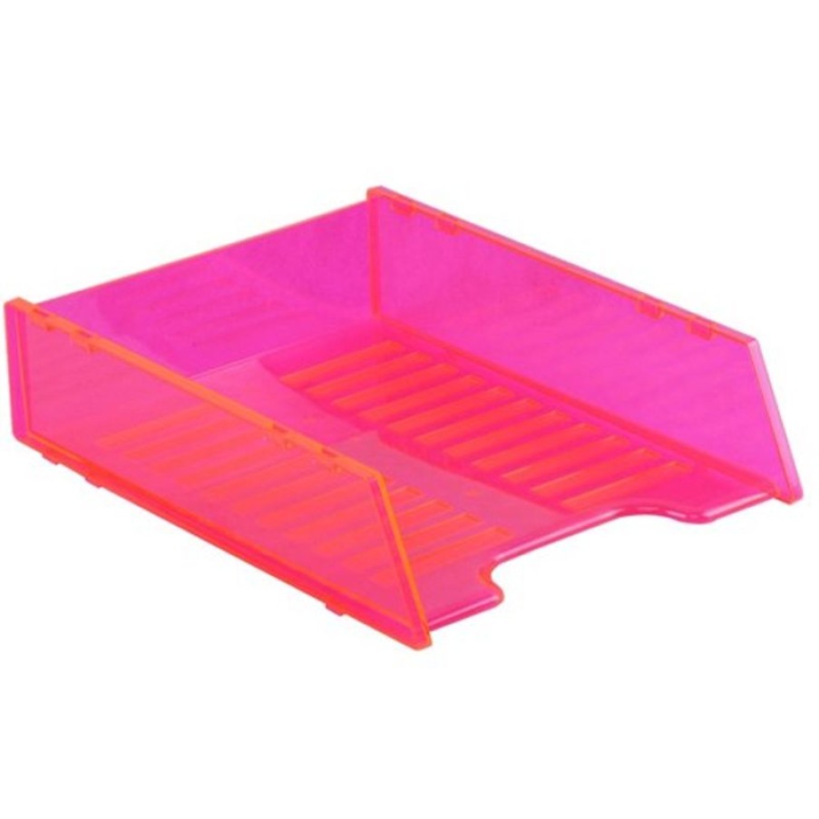 Desk Top Accessories | Italplast Italplast Neon Document Tray Multifit-Neon Red