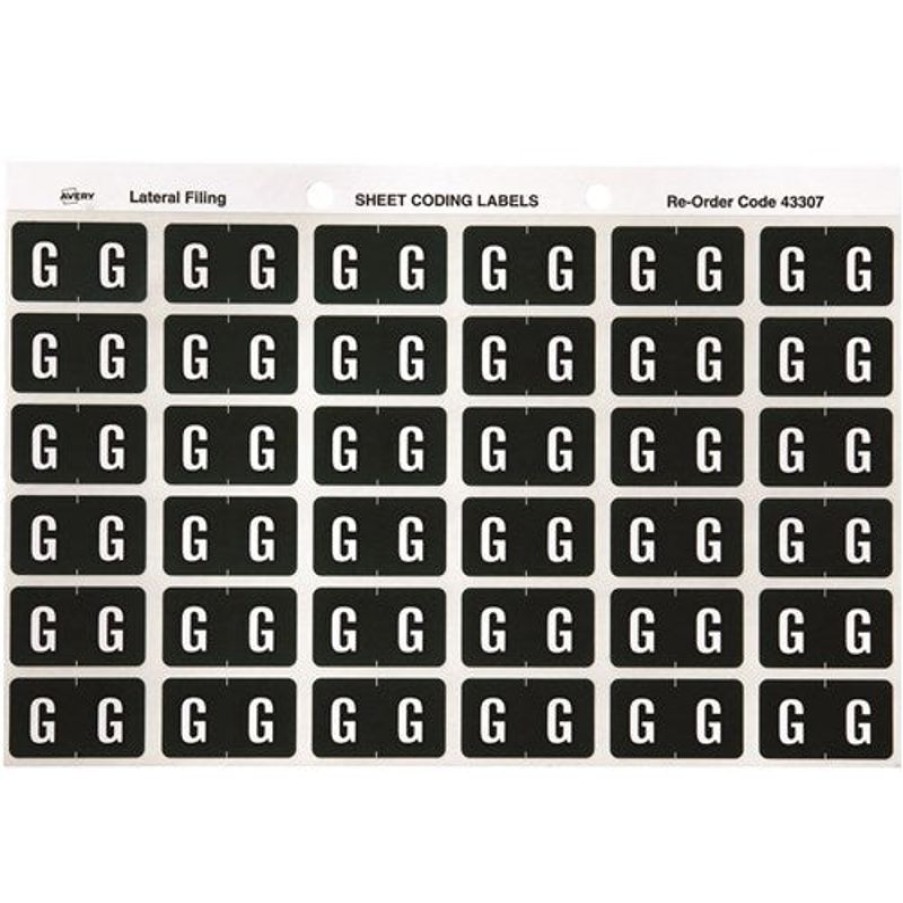 Telephones & Accessories | Avery Avery Alphabet Coding Label G Side Tab 25X38Mm Dark Green Pack Of 180