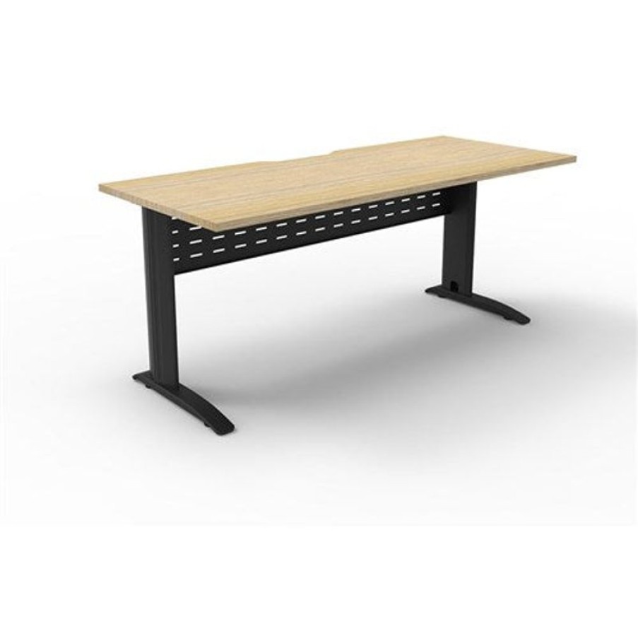 Office Furniture | RapidLine Rapidline Deluxe Rapid Span Straight Desk 1800W X 750D X 730Mmh Natural Oak/Black