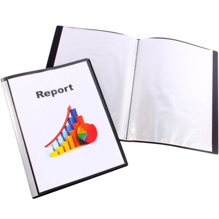 Telephones & Accessories | Bantex Bantex Insert Display Book A4 20 Fixed Pockets Black