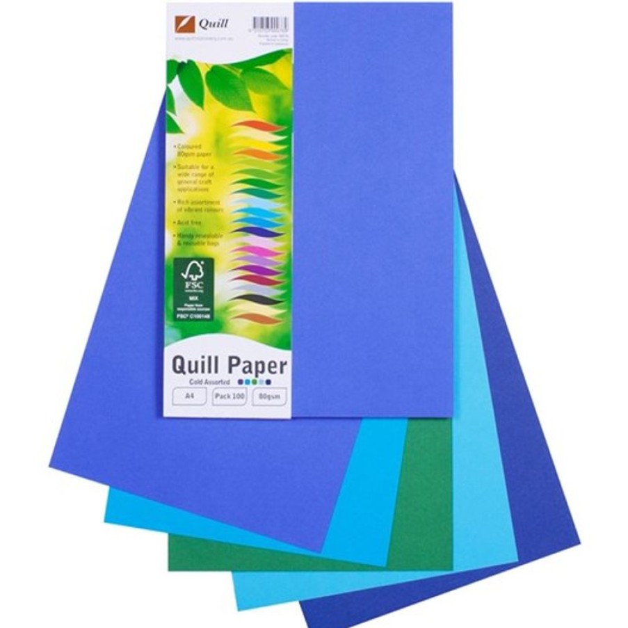 Telephones & Accessories | Quill Quill Colour Copy Paper A4 80Gsm Cold Colours Assorted Pack Of 100