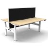 Office Furniture | RapidLine Rapidline Boost+ Back To Back Workstation + Screen 2 Person 1800Mmw Oak/White