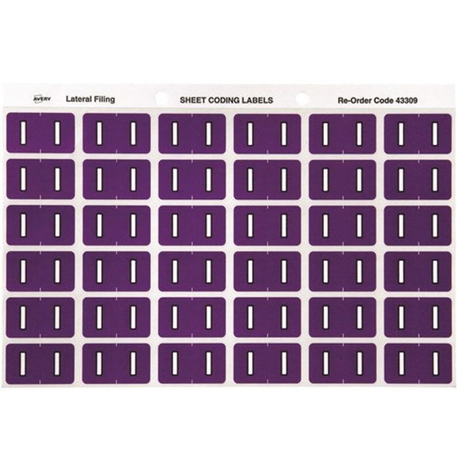 Telephones & Accessories | Avery Avery Alphabet Coding Label I Side Tab 25X38Mm Purple Pack Of 180