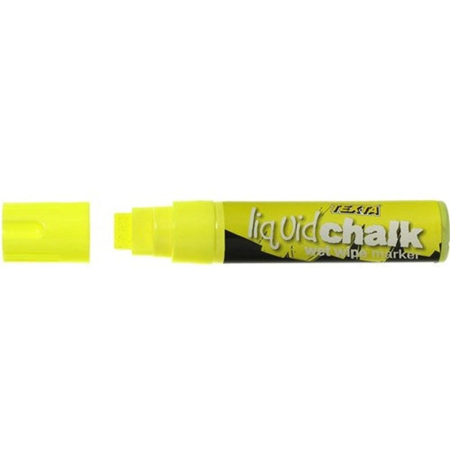 Markers & Highlighters | Texta Texta Jumbo Liquid Chalk Marker Wet Wipe Chisel 15Mm Yellow