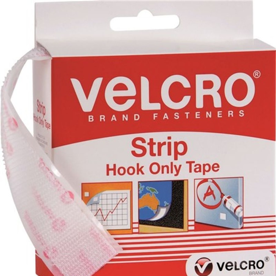 Clips & Fasteners | Velcro Velcro Brand Stick On Hook Only 25Mmx3.6M Tape With Dispenser White