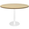 Office Furniture | RapidLine Rapidline Disc Base Round Table 1200D X 755Mmh Oak Top White Base