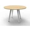 Office Furniture | RapidLine Rapidline Eternity Meeting Round Table 1200D X 730Mmh Oak Top White Base