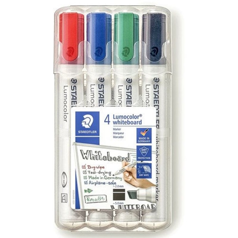 Markers & Highlighters | Staedtler Staedtler 351B Lumocolor Whiteboard Marker Chisel 2-5Mm Assorted Wallet Of 4