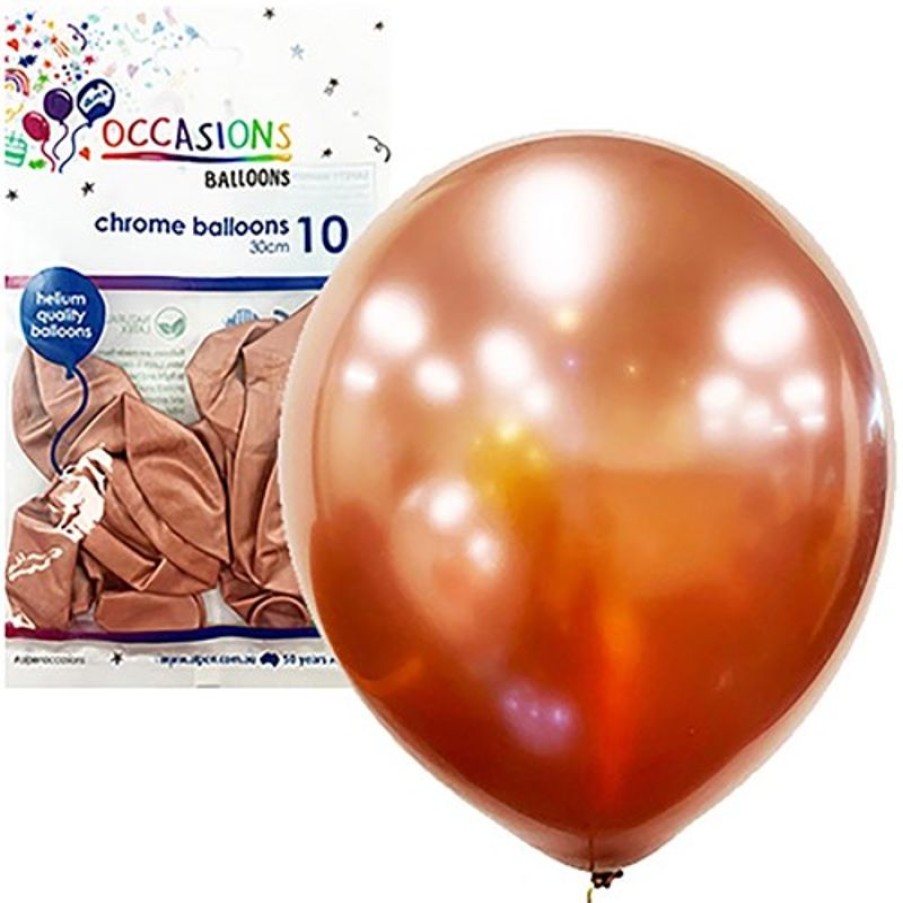 Telephones & Accessories | Alpen Alpen Balloons 30Cm Chrome Rose Gold Pack Of 10