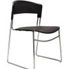 Chairs & Accessories | RapidLine Rapidline Zola Visitor Chair Chrome Sled Base Polypropylene Black Seat And Back