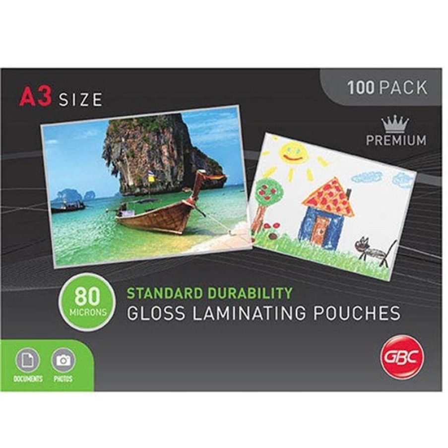 Laminating Accessories | GBC Gbc Laminating Pouches A3 80 Micron Gloss Pack Of 100