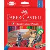 Pencils | Faber-Castell Faber-Castell Classic Colour Pencils And Sharpener Assorted Pack Of 48