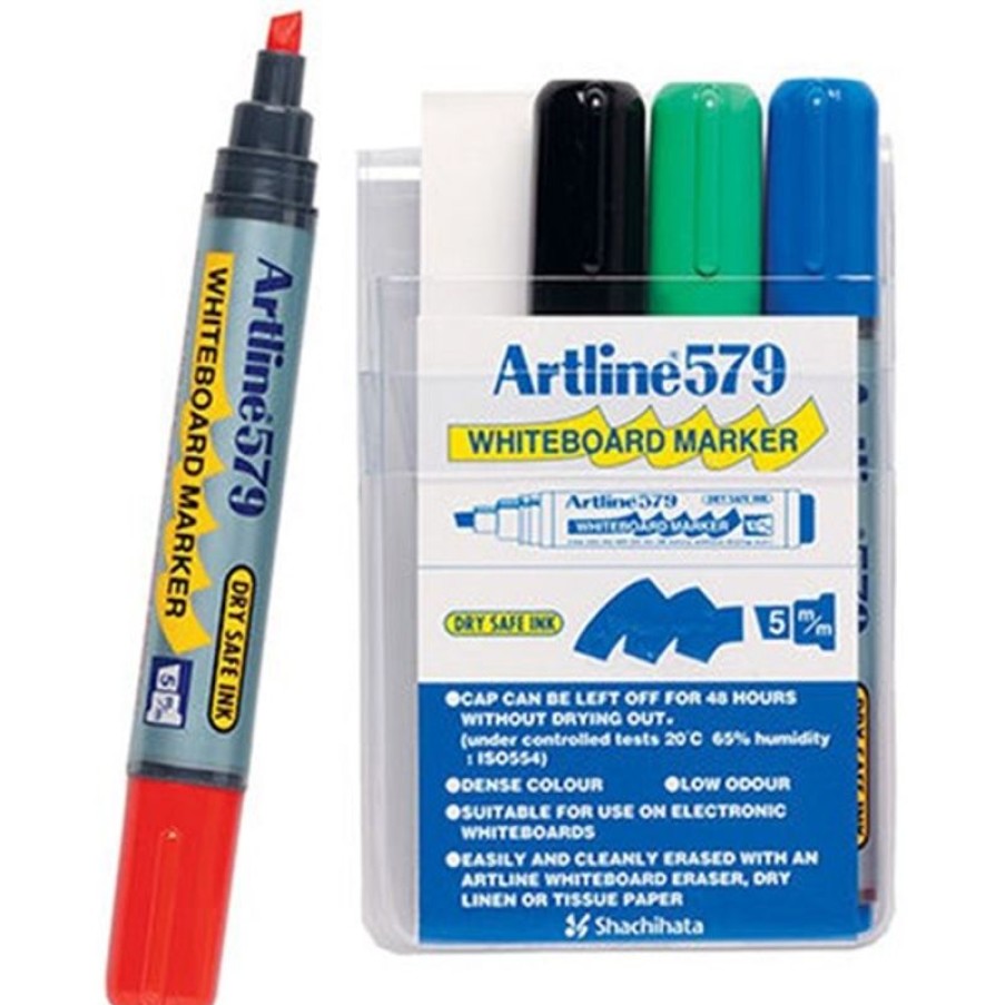 Telephones & Accessories | Artline Artline 579 Whiteboard Markers Chisel 2-5Mm Assorted Colours Pack Of 4