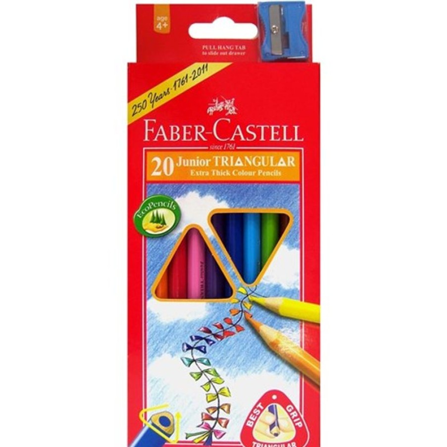 School Supplies/Art & Craft | Faber-Castell Faber-Castell Junior Triangular Coloured Pencils Assorted Pack Of 20