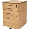 Office Furniture | RapidLine Rapidline Rapid Span Mobile Pedestal 2 Drawer 1 File 465W X 447D X 690Mmh Beech