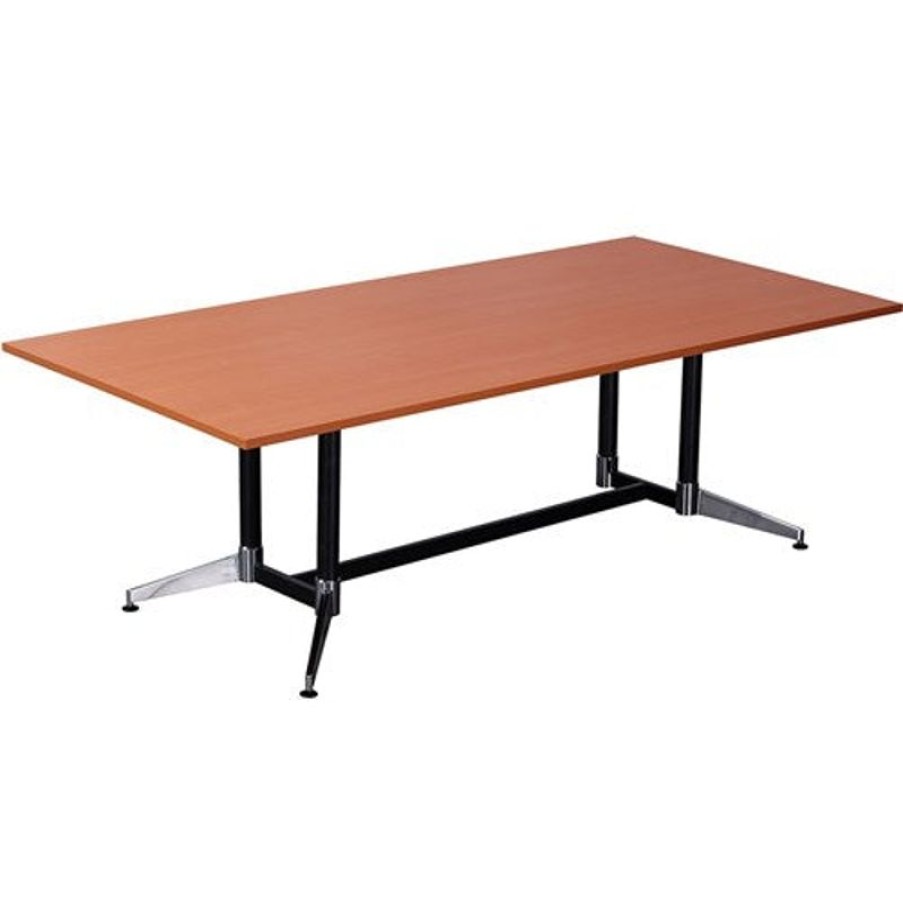 Office Furniture | RapidLine Rapidline Typhoon Boardroom Table 2400W X 1200D X 750Mmh Cherry Top Black Frame