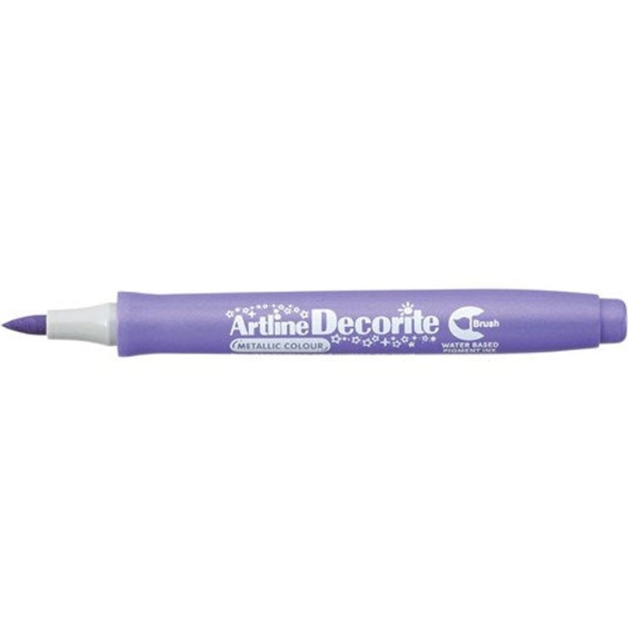 Telephones & Accessories | Artline Artline Decorite Metallic Markers Brush Nib Purple Box Of 12