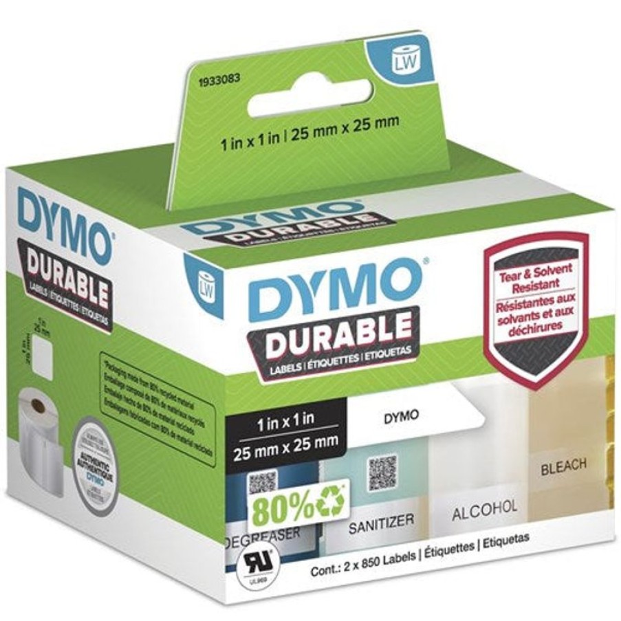 Labelling Machines & Accessories | Dymo Dymo Labelwriter Durable Industrial Labels 25Mm X 25Mm 1700 Labels White