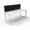 Office Furniture | RapidLine Rapidline Deluxe Infinity Desk Loop Leg Single Sided + Screen 1200Wx750Dx1200Mmh White/White