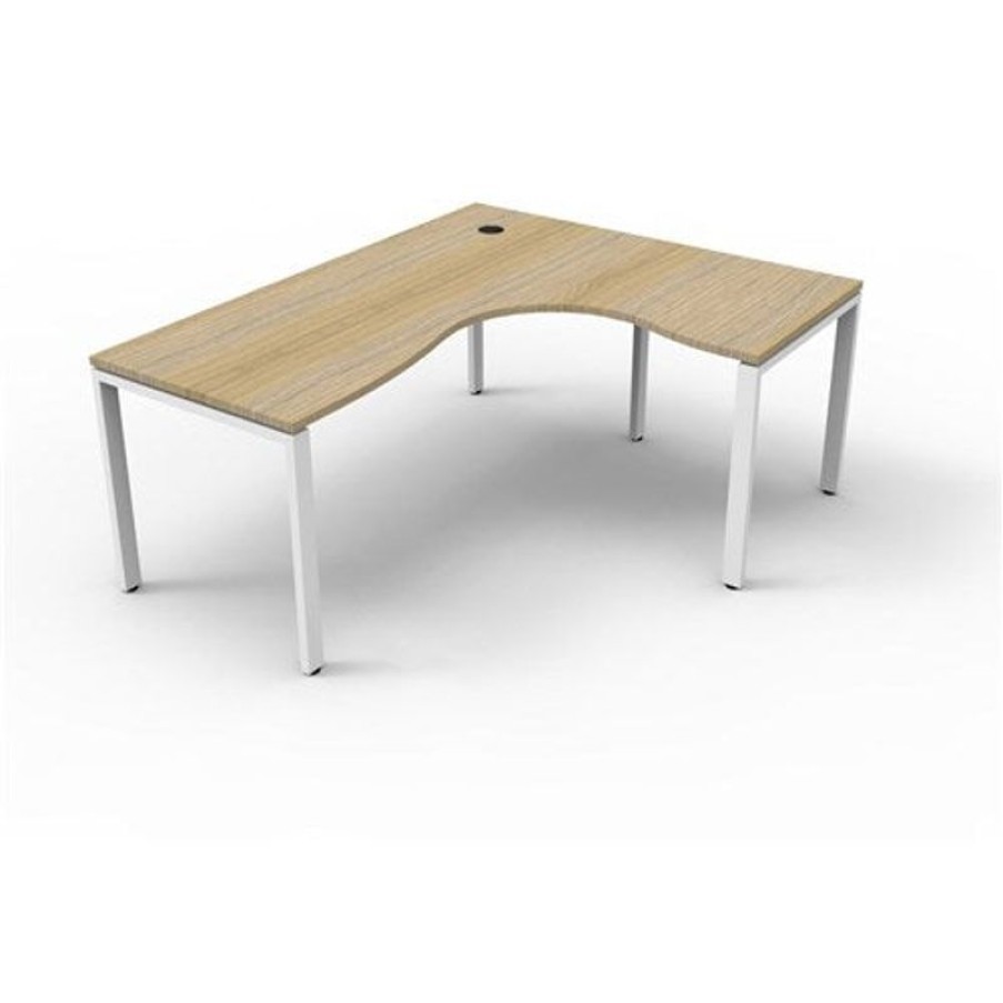 Office Furniture | RapidLine Rapidline Deluxe Infinity Corner Workstation Profile Leg 1800/1500Mmw Oak/White