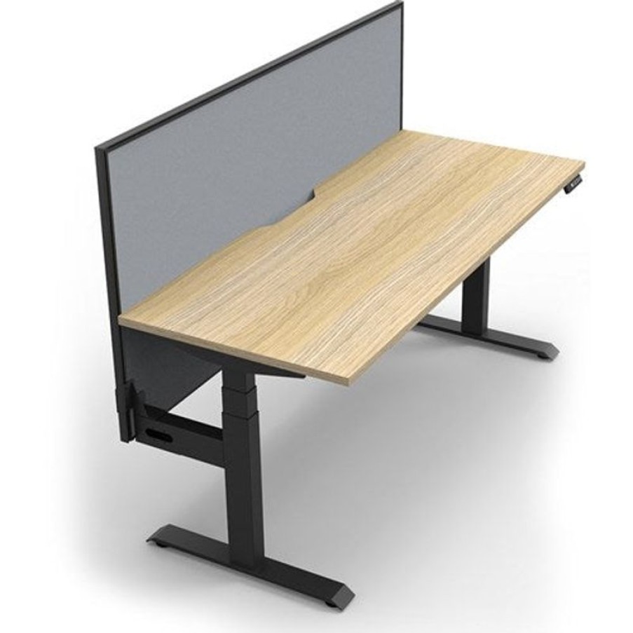 Office Furniture | RapidLine Rapidline Boost+ Single Sided Workstation + Screen 1500W X 750D X 1330Mmh Oak/Black