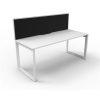 Office Furniture | RapidLine Rapidline Deluxe Infinity Desk Loop Leg Single Sided + Screen 1500Wx750Dx1200Mmh White/White