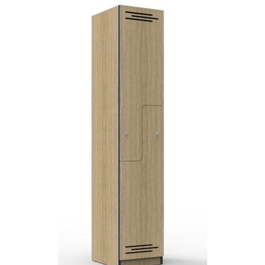 Storage | RapidLine Rapidline Melamine Locker 2 Step Door 380W X 455D X 1850Mmh Oak/Black Edging