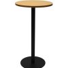 Office Furniture | RapidLine Rapidline Disc Base Dry Bar Table 600D X 1085Mmh Beech Top Black Base