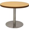 Office Furniture | RapidLine Rapidline Disc Base Coffee Table 600D X 450Mmh Beech Top Silver Base