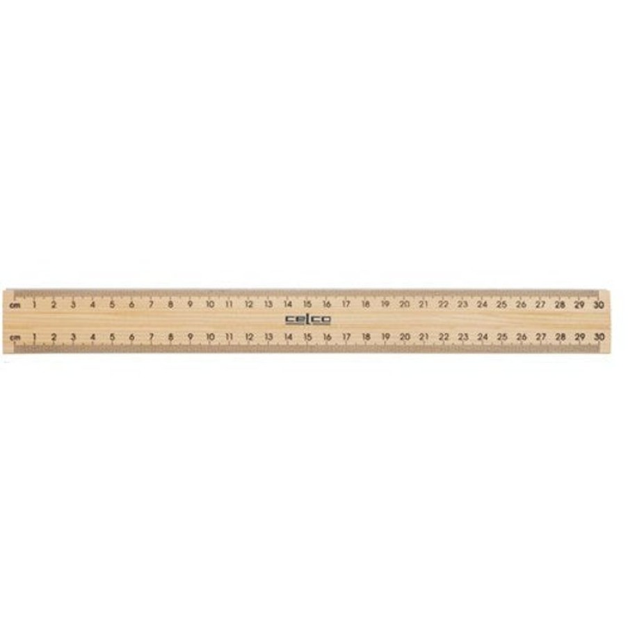 Telephones & Accessories | Celco Celco Polished Metal Edge Wooden Ruler 30Cm