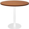 Office Furniture | RapidLine Rapidline Disc Base Round Table 900D X 755Mmh Cherry Top White Base