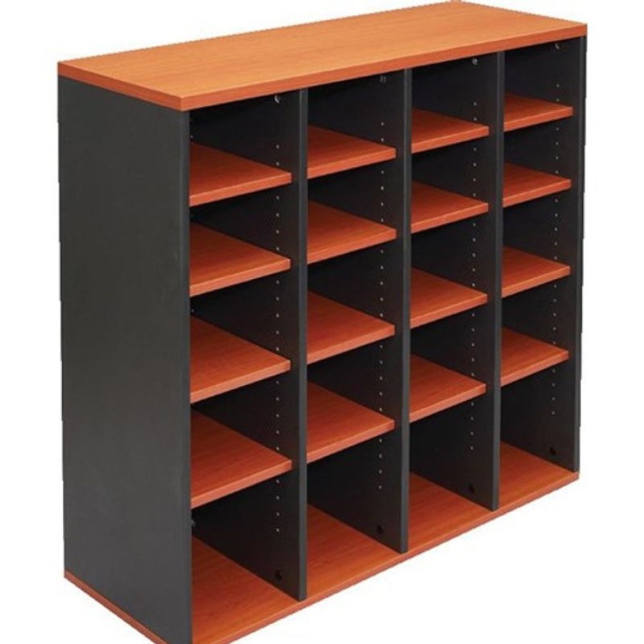 Office Furniture | RapidLine Rapidline Pigeon Hole Unit 20 Holes 1040W X 380D X 1040Mmh Cherry And Ironstone