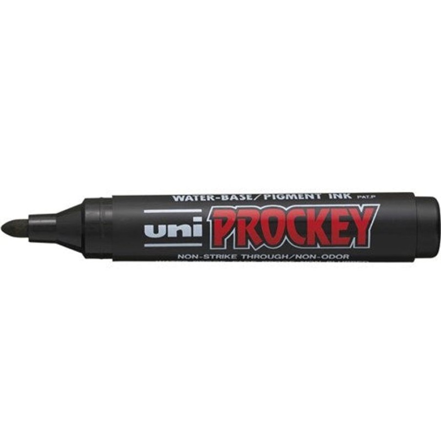 Pens | Uni-Ball Uni Pm122 Prockey Permanent Marker Bullet 1.8Mm Black Box Of 12