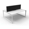 Office Furniture | RapidLine Rapidline Deluxe Infinity Desk Loop Leg Double Sided + Screen 2 Person 1500Mmw White/White