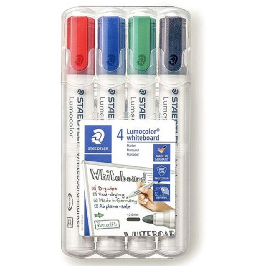 Markers & Highlighters | Staedtler Staedtler 351 Lumocolor Whiteboard Marker Bullet 2Mm Assorted Wallet Of 4