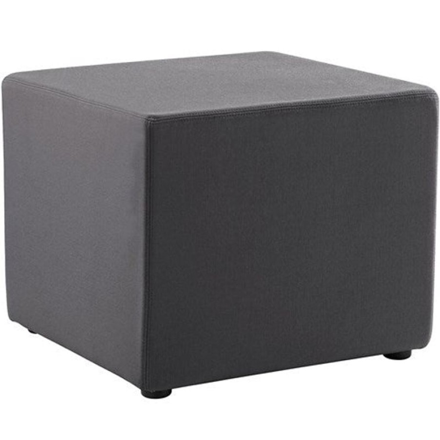 Chairs & Accessories | RapidLine Rapidline Mars Upholstered Square Ottoman Charcoal