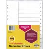 Dividers | Marbig Marbig Plastic Indices & Dividers Tabs A4 1-12 White