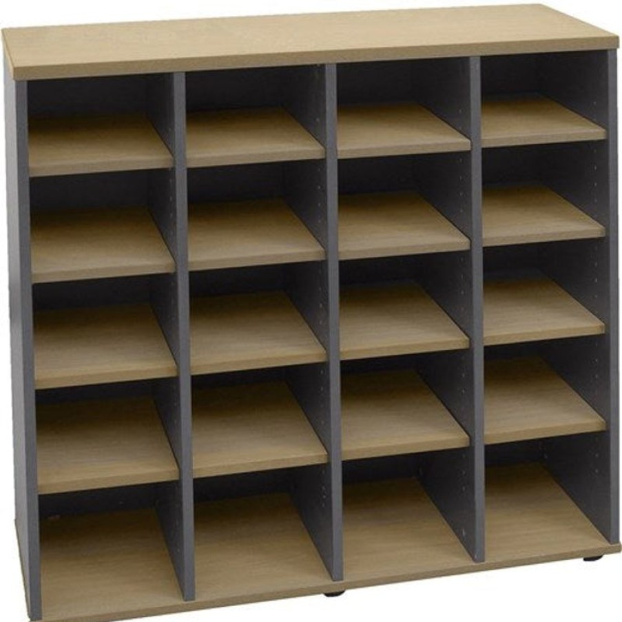 Storage | RapidLine Rapidline Pigeon Hole Unit 20 Holes 1040W X 380D X 1040Mmh Oak And Ironstone