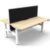 Office Furniture | RapidLine Rapidline Boost+ Back To Back Workstation+Screen+Cable Tray 2 Person 1800Mmw Oak/White